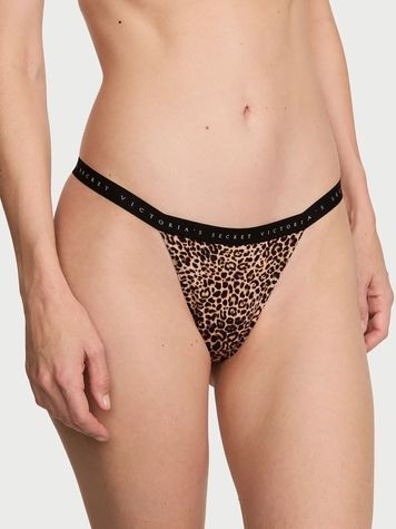 Жіночі трусики Стрінги Victoria's Secret 12823692 леопардові 12823692 фото