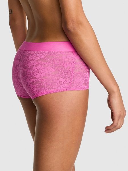 Мереживні трусики Шорти PINK від Victoria's Secret 695319356 рожеві 695319356 фото
