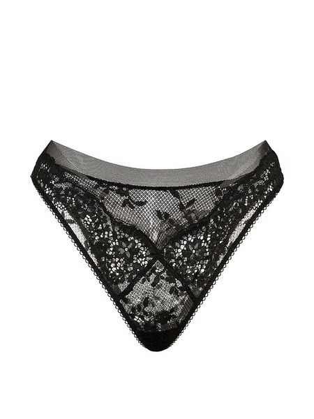 Кружевные трусики Бразилиана Victoria's Secret 198449242 черные 198449242 фото