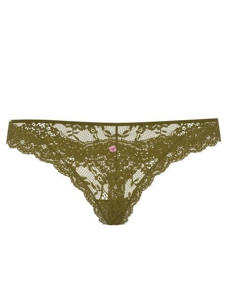 Мереживні трусики Танга Victoria's Secret 585765692 зелені 585765692 фото