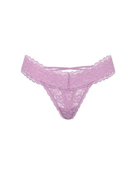 Кружевные трусики Танга Victoria's Secret 827836684 сиреневые 827836684 фото