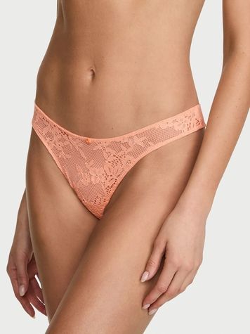 Кружевные трусики Бразилиана Victoria's Secret 756935461 оранжевые 756935461 фото